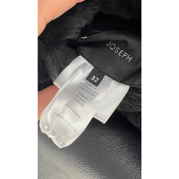 Joseph Britanny Reversible Leather & Fur Coat in Black Size 32, US 0 - Picture 15 of 15